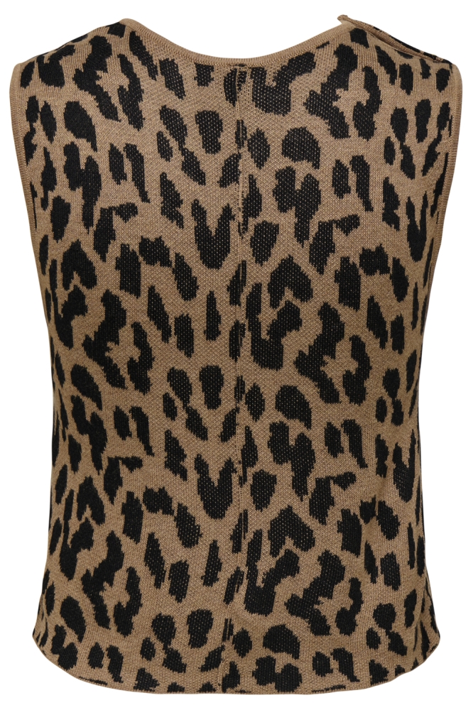 ONLVIENNA SL JQ LEO TANK TOP CC KNT 15347874 Toasted Coconut/Melange/Black
